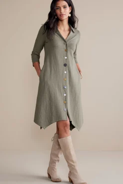 3/4 Sleeve Danielle Button Dress