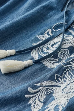 Diya Embroidered TENCEL™ Peasant Top