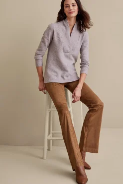 Faux Suede Bootcut Pants