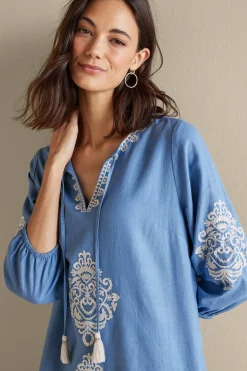 Hasana Linen Blend Midi Dress