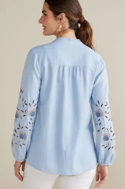 Petites Titania Embroidered Top