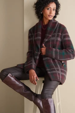 Plaid Sweater Coat