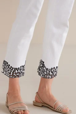 Solene Eyelet Denim Crop Jeans